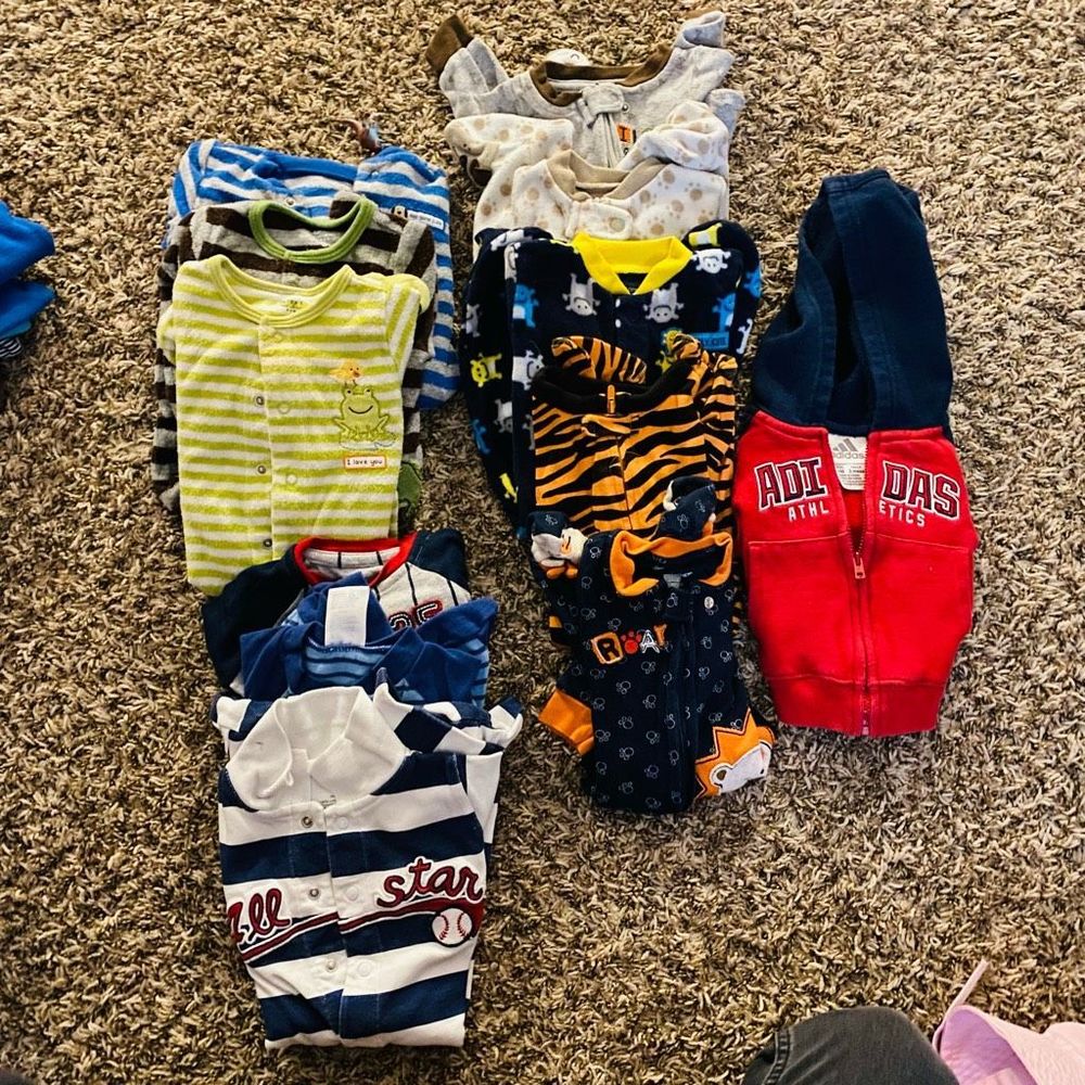 Baby boys 3m feetie pajamas various brands adidas carters